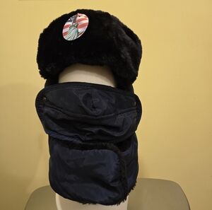 Unisex Balaclava Reversible Headgear Outerwear Dark Blue Size L (60 cm)